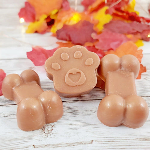 Pet Safe Soy wax melts (tarts) scented with a rich hazelnut coffee fragrance oil.